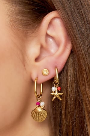 Seestern-Ohrringe - Strandkollektion Goldfarbe Edelstahl h5 Bild3